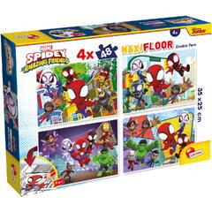 Puzzle de colorat maxi - Paienjenelul Marvel si prietenii lui uimitori (4 x 48 de piese)