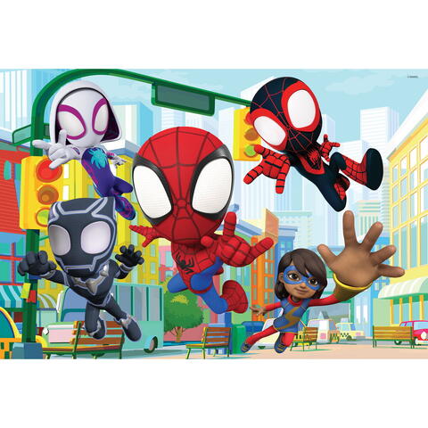 LISCIANI Puzzle de colorat maxi - Paienjenelul Marvel si prietenii lui uimitori (2 x 24 de piese)