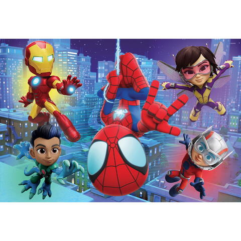 LISCIANI Puzzle de colorat maxi - Paienjenelul Marvel si prietenii lui uimitori (2 x 24 de piese)