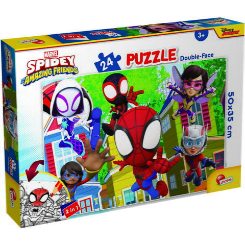 LISCIANI Puzzle de colorat -  Distractie cu paienjenelul Marvel si prietenii lui uimitori (24 piese)