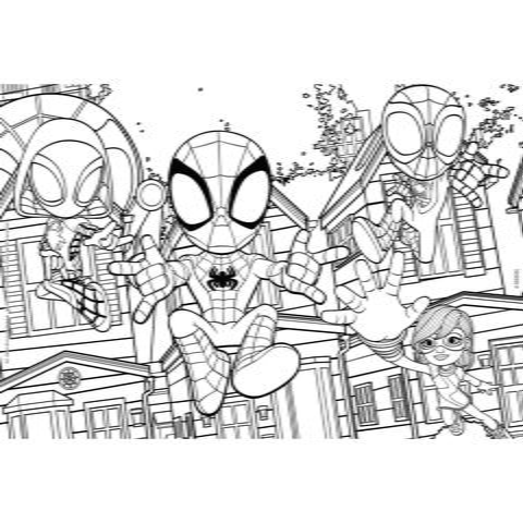 LISCIANI Puzzle de colorat -  Distractie cu paienjenelul Marvel si prietenii lui uimitori (24 piese)