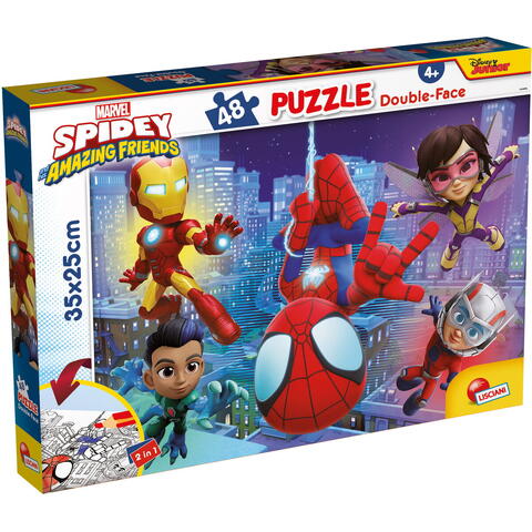 LISCIANI Puzzle de colorat - Paienjenelul Marvel si prietenii lui uimitori (48 de piese)
