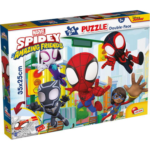 LISCIANI Puzzle de colorat - Paienjenelul Marvel și prietenii lui uimitori (24 de piese)