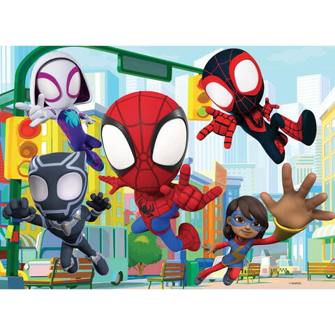 LISCIANI Puzzle de colorat - Paienjenelul Marvel și prietenii lui uimitori (24 de piese)