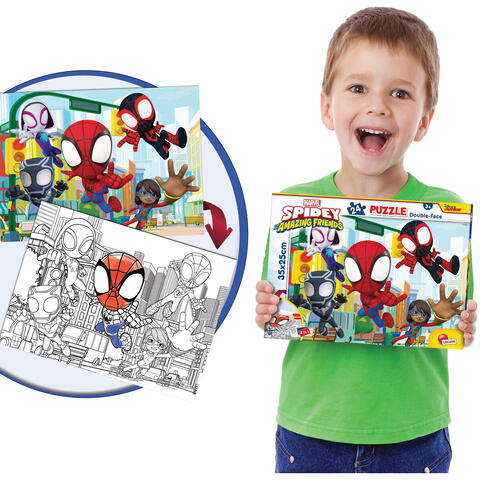 LISCIANI Puzzle de colorat - Paienjenelul Marvel și prietenii lui uimitori (24 de piese)