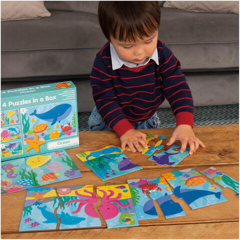 Galt Set 4 puzzle-uri  - Oceanul vesel (2,3,4,5 piese)