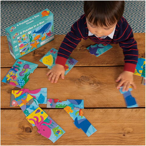 Galt Set 4 puzzle-uri  - Oceanul vesel (2,3,4,5 piese)