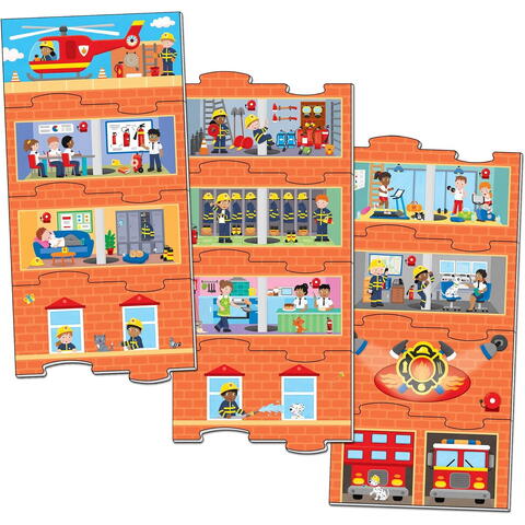 Galt Puzzle vertical - Statia de pompieri (12 piese)