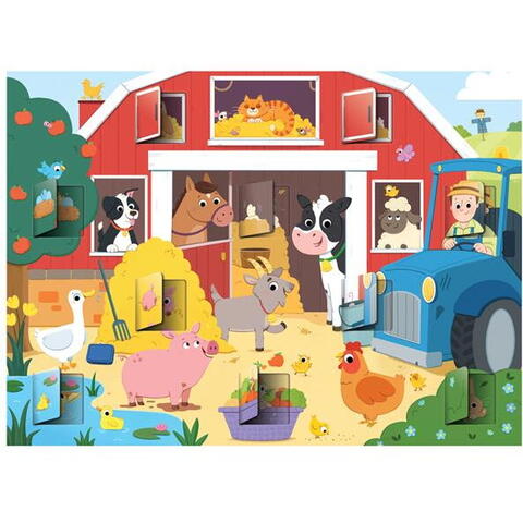 Galt Puzzle cu surprize - Distractie la ferma (20 piese)