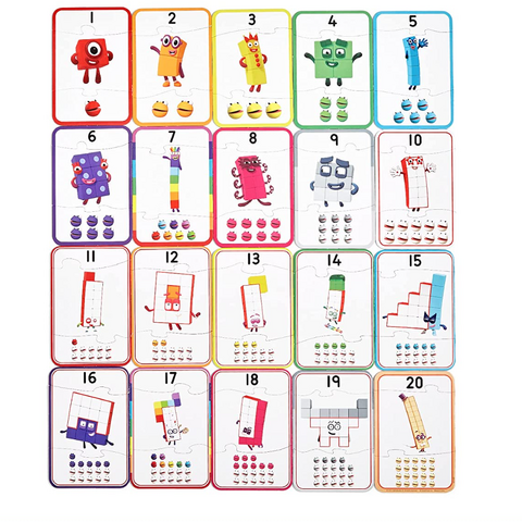 Hand2Mind Puzzle - Invat sa numar de la 1 - 20 - Numberblocks