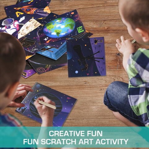 Chalk and Chuckles Set creativ de razuit - Aventuri in spatiu