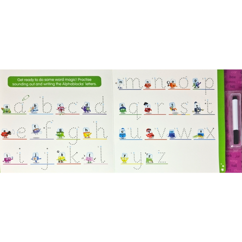 Carticica Scriu si Sterg  Alphablocks - Cuvinte magice