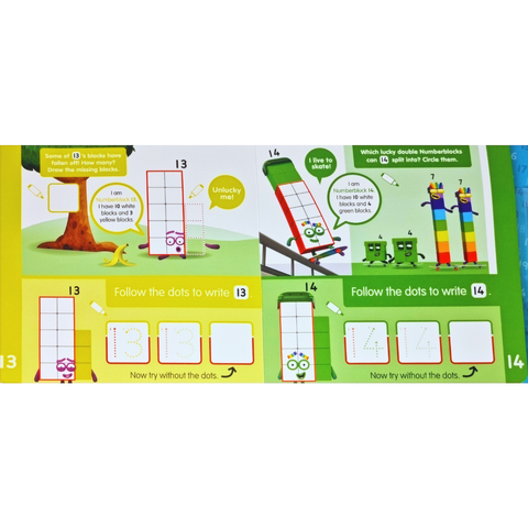 Carticica Scriu si sterg -  Numberblocks 11-20