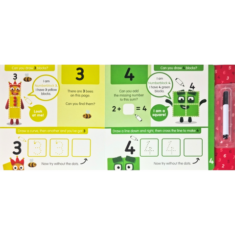 Carticica Scriu si sterg Numberblocks 1-10