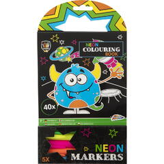 Carte de colorat cu carioci neon - Monstrulet