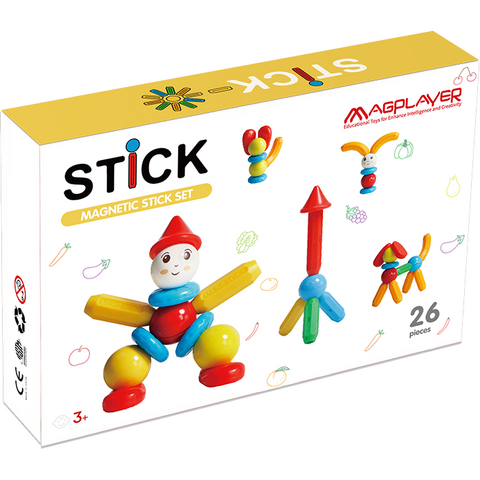 MAGPLAYER Set de constructie magnetic - STICK (26 piese)
