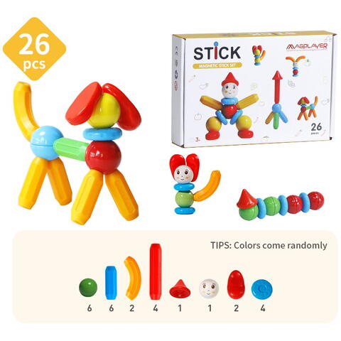 MAGPLAYER Set de constructie magnetic - STICK (26 piese)