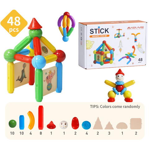 MAGPLAYER Set de constructie magnetic - STICK (48 piese)