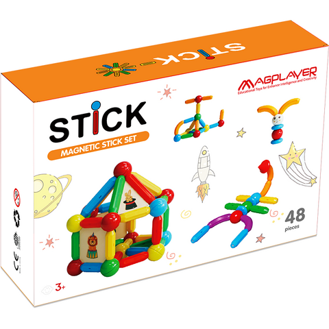 MAGPLAYER Set de constructie magnetic - STICK (48 piese)