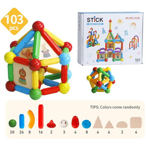 MAGPLAYER Set de constructie magnetic - STICK (103 piese)