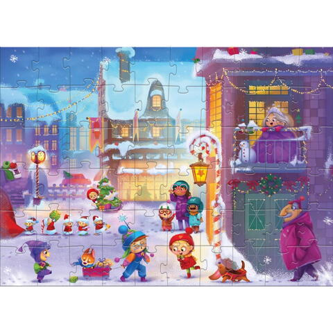 Dodo Puzzle - Orasul pregatit de Craciun (60 piese)