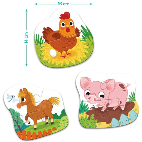 Dodo Puzzle 3 in 1 - O zi la ferma (2,3,4 piese)