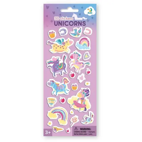 Dodo Set abtibilduri 3D - Unicorni