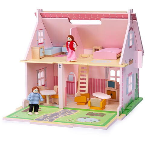 BIGJIGS Toys Casuta din lemn pentru papusi - Flowers - RESIGILAT