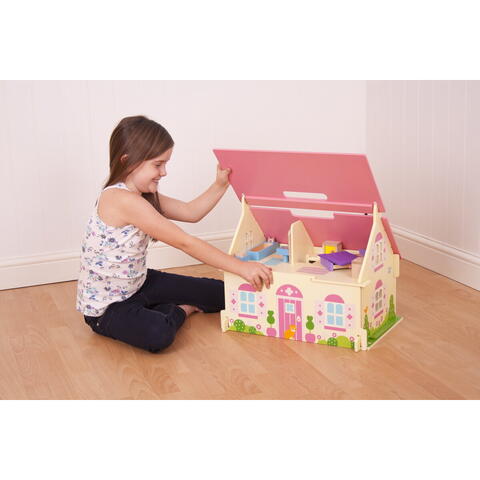 BIGJIGS Toys Casuta din lemn pentru papusi - Flowers - RESIGILAT