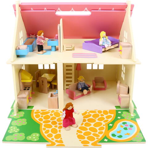BIGJIGS Toys Casuta din lemn pentru papusi - Flowers - RESIGILAT