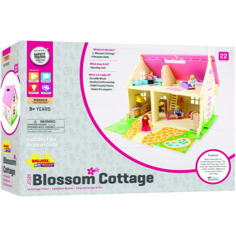 BIGJIGS Toys Casuta din lemn pentru papusi - Flowers - RESIGILAT