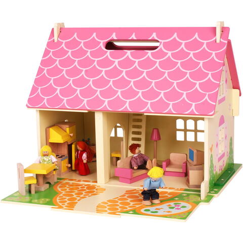 BIGJIGS Toys Casuta din lemn pentru papusi - Flowers - RESIGILAT