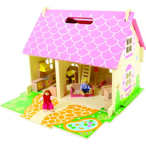 BIGJIGS Toys Casuta din lemn pentru papusi - Flowers - RESIGILAT