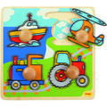 BIGJIGS Toys Primul meu puzzle - 4 mijloace de transport - RESIGILAT