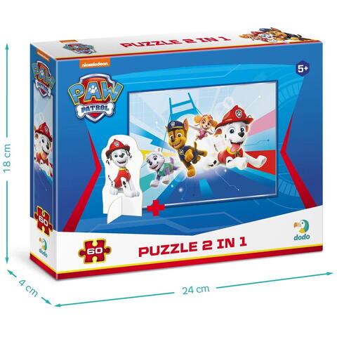 Dodo Puzzle 2 in 1 - Patrula Catelusilor in misiune (60 piese)