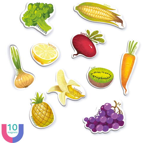 Dodo Set magnetic - Invat legume si fructe in lb. engleza