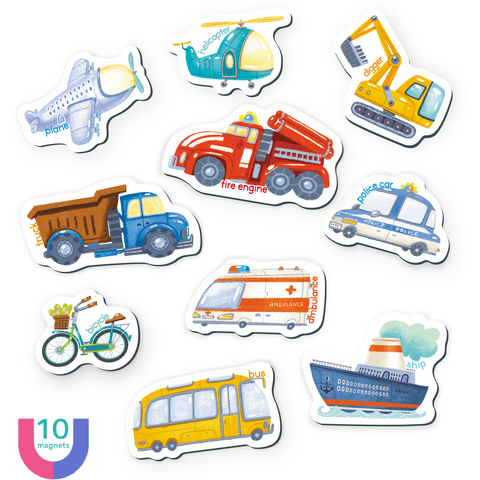 Dodo Set magnetic - Invat mijloacele de transport in lb. engleza