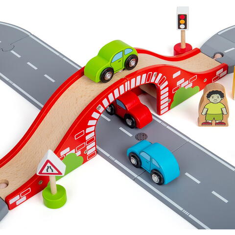 BIGJIGS Toys Circuit auto - Orasul (36 piese)