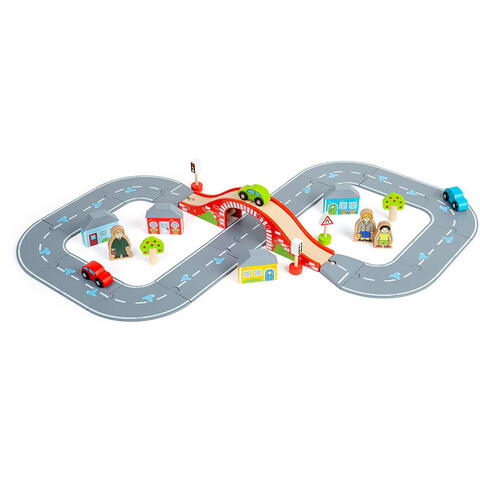 BIGJIGS Toys Circuit auto - Orasul (36 piese)