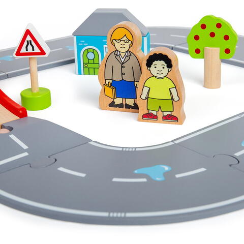 BIGJIGS Toys Circuit auto - Orasul (36 piese)