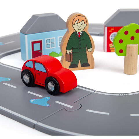 BIGJIGS Toys Circuit auto - Orasul (36 piese)