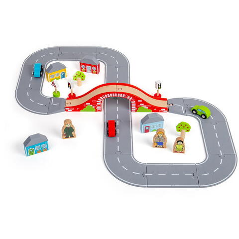 BIGJIGS Toys Circuit auto - Orasul (36 piese)