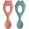 TIDY TOT Set lingurite din silicon - Bufnita & vulpita