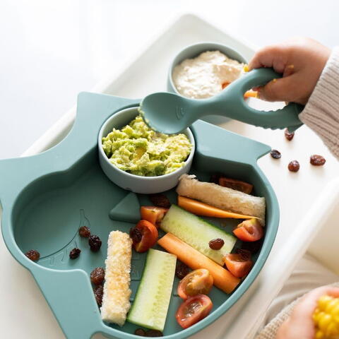 TIDY TOT Set lingurite din silicon - Bufnita & vulpita