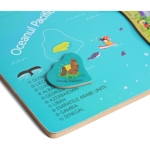 Bufnitel Harta lumii mare - puzzle magnetic (lb.romana) - RESIGILAT