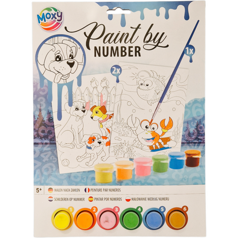 Moxy Set pictura pe numere - Catelusi & lumea acvatica