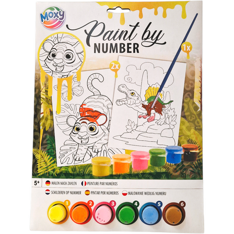 Moxy Set pictura pe numere - Tigru & dinozaur
