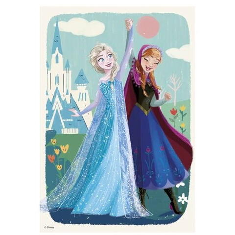 Dino Puzzle 2 in 1 - Anna si Elsa (2 x 77 piese)