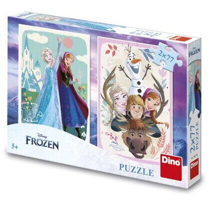Dino Puzzle 2 in 1 - Anna si Elsa (2 x 77 piese)