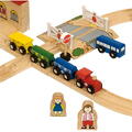 BIGJIGS Toys Circuit auto si feroviar (91 piese) - RESIGILAT
